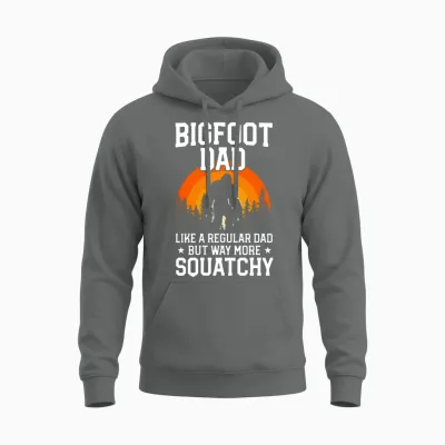 Bigfoot Dad Retro Papa Squatch Vintage Sasquatch Unisex Hoodie - Graphite Heather