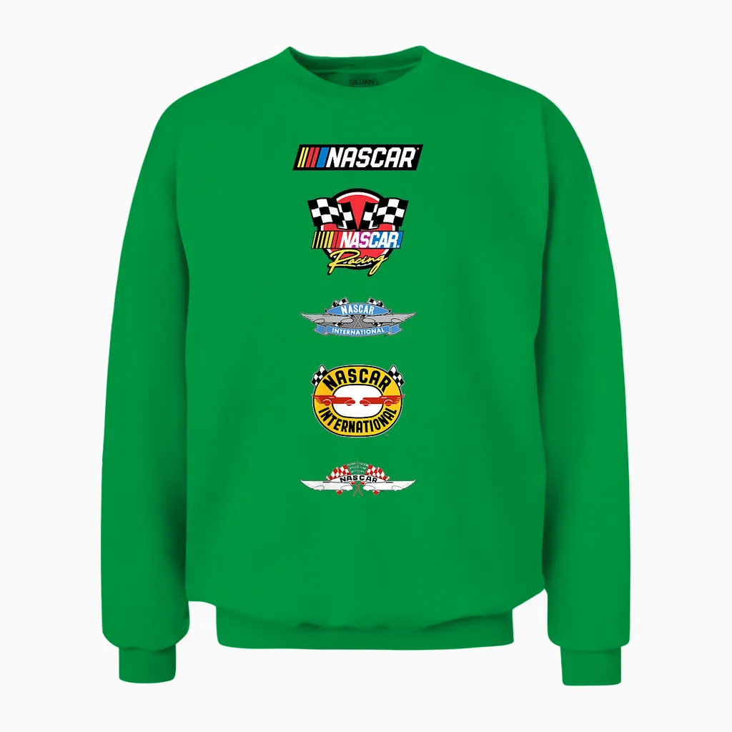 Nascar - Stacked Historical Racing Logos Unisex Sweatshirt in Irish Green