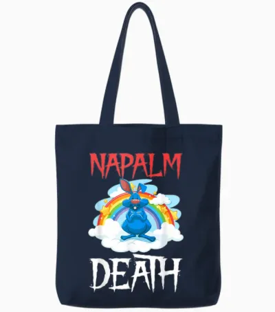 Napalm Tod Rainbow Bunny Rosa Napalm Death Hase Tote Bags - Navy