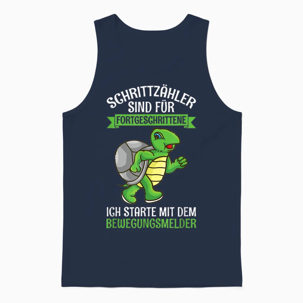 Schrittzähler Sind Für Fortgeschrittene Schildkröte Joggen Unisex Tank Top in Navy