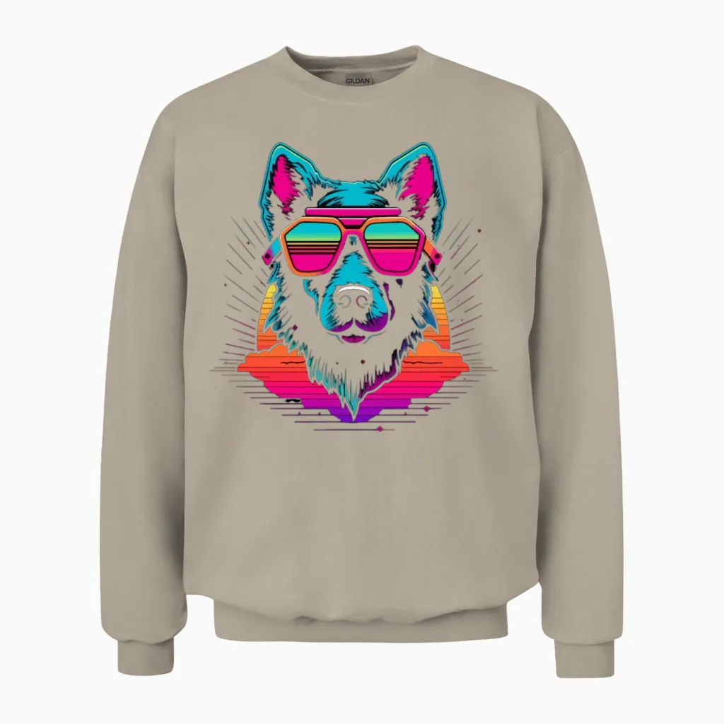 Cool Retro Unisex Sweatshirt in Sand