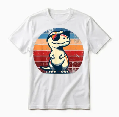 Dinosaur T-Rex Retro Novelty Men Children Women Funny Dinosaur T-Shirt, Black Unisex T-Shirt - White
