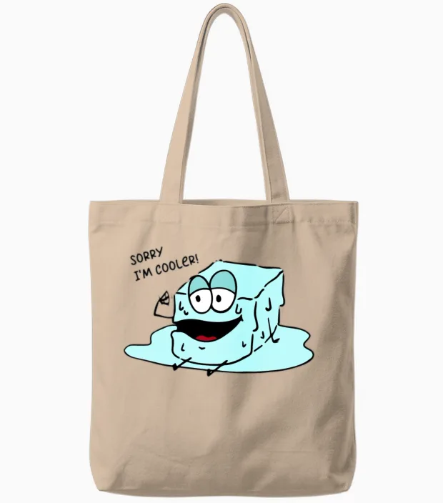 Funny Ice Cubes Shirt Funny Picture Tote Bags in Natural