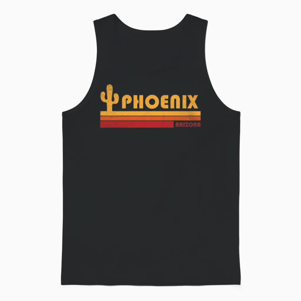 Retro Phoenix Arizona Unisex Tank Top in Black
