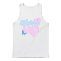 Glow Up Bold Butterfly Aesthetic Design Unisex Tank Top - White – 1