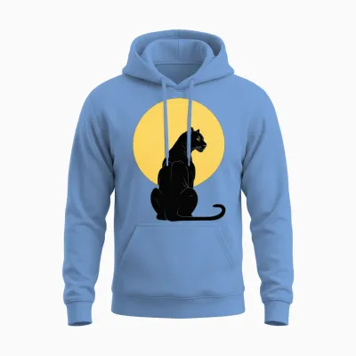 Silhouette Black Panther Unisex Hoodie - Carolina Blue