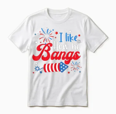 I Like How She Explodes Fireworks Funny Couple 4th of July Unisex T-Shirt - White