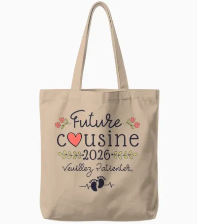 Future Cousin 2026 Announcement Pregnancy, Soon Cousine 2026 Tote Bags - Natural