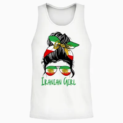 Iran for Women Iranian Flag for Girls Lion Persian T-Shirt, White Unisex Tank Top - White
