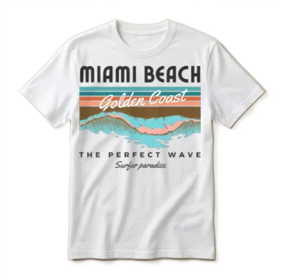 Retro Miami Beach Unisex T-Shirt - White