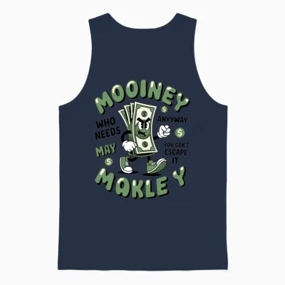 Money Mover Cartoon – Funny Retro Cash Art Unisex Tank Top - Navy