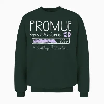 Promoted Godmother 2026 - Birth Announcement 1st Child Surprise Unisex Sweatshirt - Forest