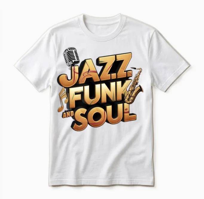 Jazz Funk & Soul - Afro Music Retro Vintage Unisex T-Shirt in White