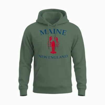 Maine Lobster New England Unisex Hoodie - Military Green