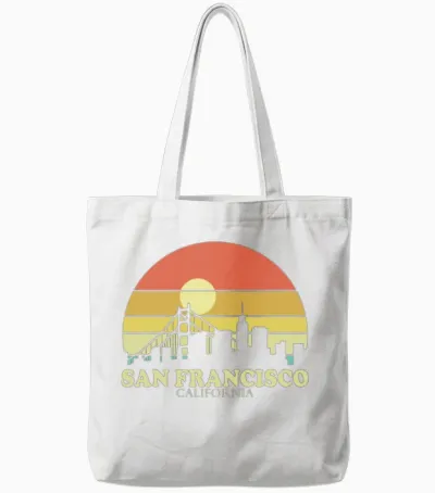 San Francisco Sunset Tote Bags - White