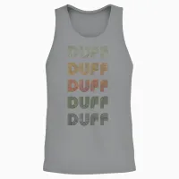 Love Heart Duff Vintage Grunge T-Shirt Black Unisex Tank Top in Sport Grey - 2