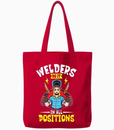 Welder Funny Funny Welding Gift Tote Bags - Red