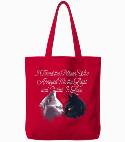 I Found the Person Who Annoyed Me Funny Valentines Tote Bags - Red
