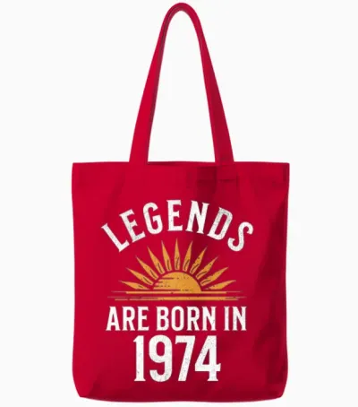 Legends Are Born in 1974 – Gift Idea Tote Bags - Red