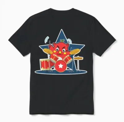 Nyango Star Japanese Chibi Mascot Unisex T-Shirt - Black
