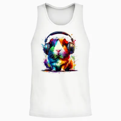Guinea Pigs Gift for a Guinea Pig Lover Colourful Splash Art Guinea Pig Lovers Guinea Pig Unisex Tank Top - White