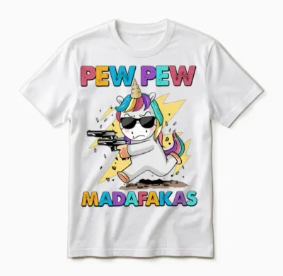 Funny Unicorn Unisex T-Shirt - White