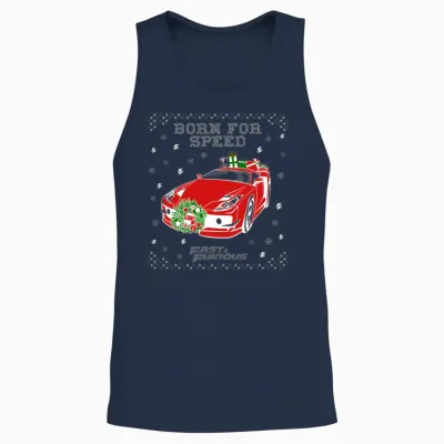 Fast and Furious Dom Born for Speed Ugly Christmas Unisex Tank Top - Navy