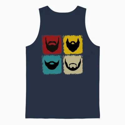 Retro Sunset Beard Life Unisex Tank Top - Navy