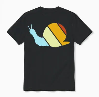 Snail Retro Unisex T-Shirt - Black