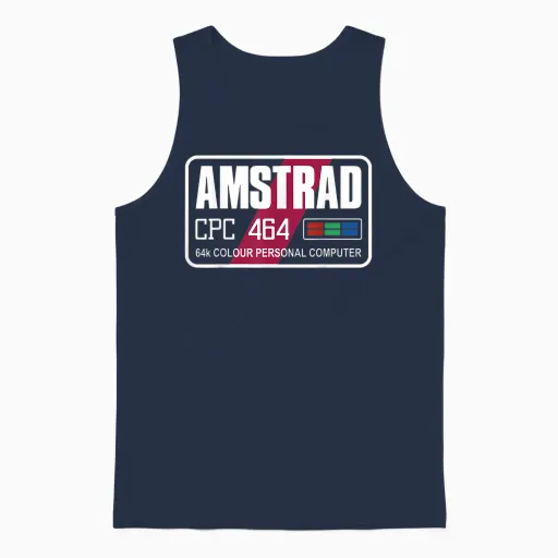 Amstrad - Cpc 464 T-Shirt, Black, S Unisex Tank Top in Navy
