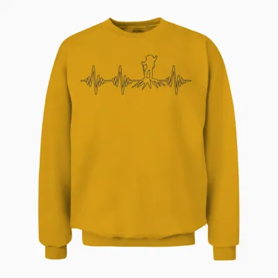 Hiking Heartbeat Unisex Sweatshirt - Gold