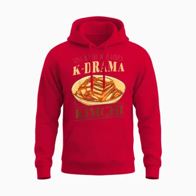 Mädchen Liebt Kimchi Und Koreanisches Drama Korea K-Pop Love K-Drama Unisex Hoodie - Red