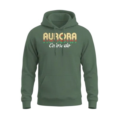 Retro Aurora Colorado Unisex Hoodie - Military Green