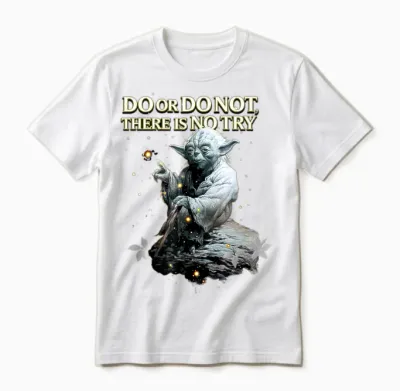 Star Wars Classic Do or Do Not There Is No Try Yoda Portrait Unisex T-Shirt - White