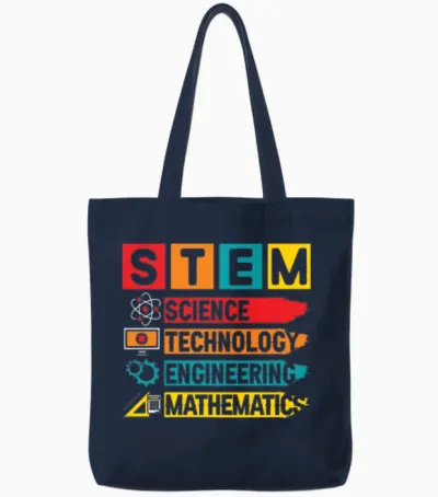 Stem Science Technology Engineering Mathematics Tote Bags - Navy