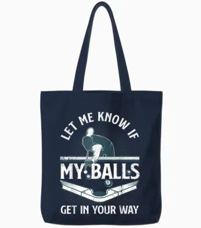 Funny Billiards Design for Men Women Billiard Pool Player Tote Bags - Navy