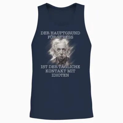 Funny Slogan Design Men's Sarcasm Motif T-Shirt, Black Unisex Tank Top - Navy