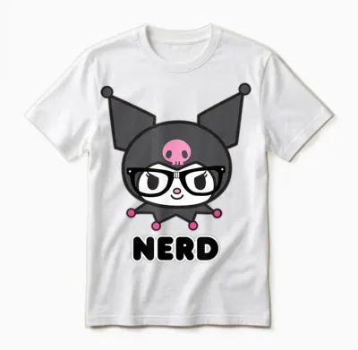 Sanrio Kuromi Nerd Glasses Unisex T-Shirt - White