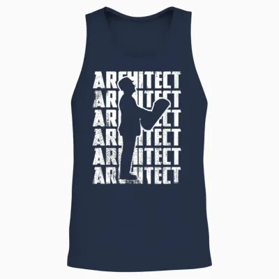 Funny Architect Unisex Tank Top - Navy