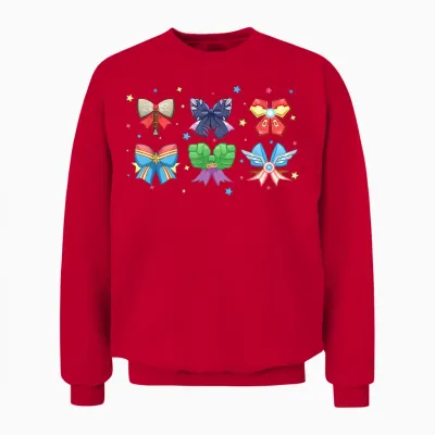 Marvel Avengers Team Coquette Style Cute Fashion Bows Unisex Sweatshirt - Red