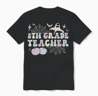 8th Grade Teacher Halloween Eighth Grade Crew Unisex T-Shirt - Black