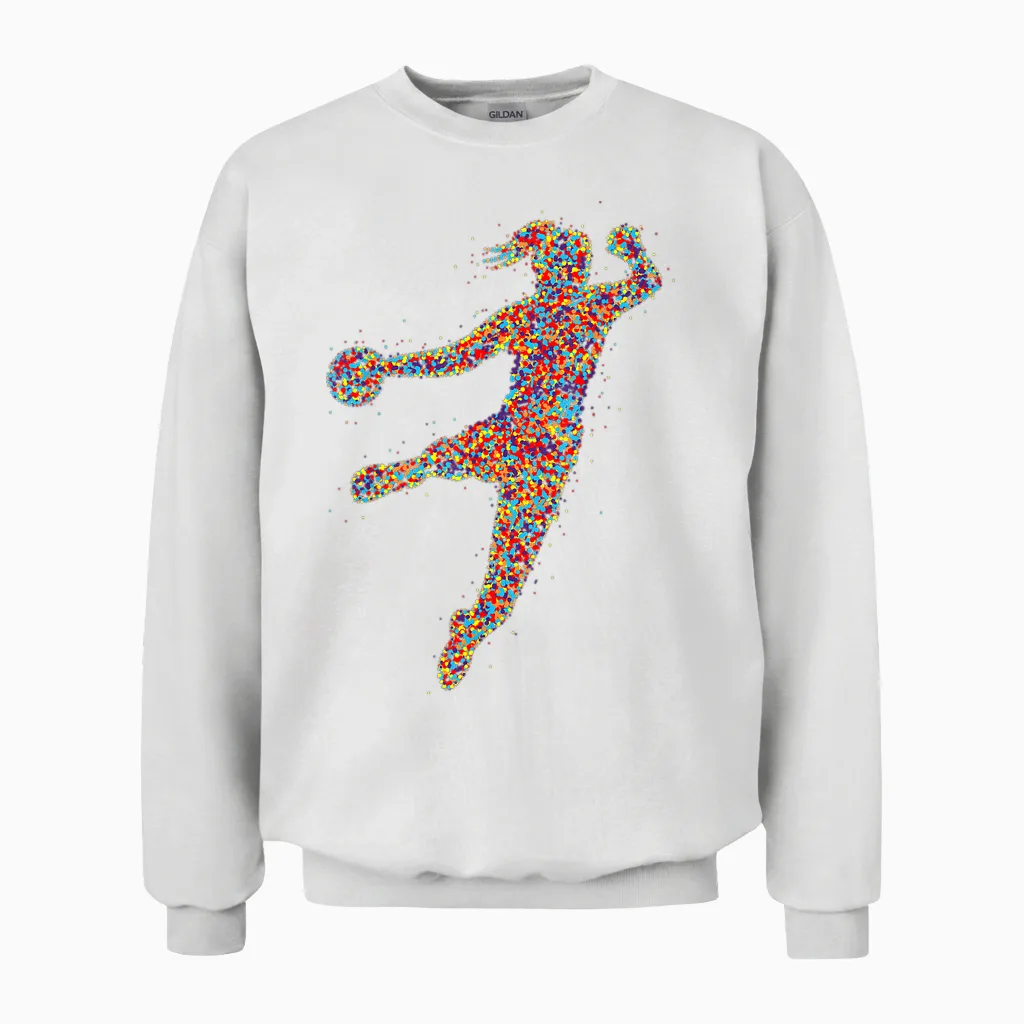 Handball Handballer Handball Player Women Girls Kids T-Shirt, Black Unisex Sweatshirt in White