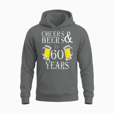 Cheers and Beers to 60 Years Unisex Hoodie - Graphite Heather