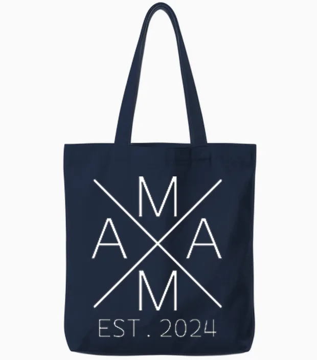 Mama 2024 Mami Seit 2024 Mama Est. 2024 Tote Bags in Navy