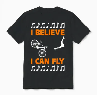 Bike & Accident | Funny Fall Bike | I Believe I Can Fly Unisex T-Shirt - Black