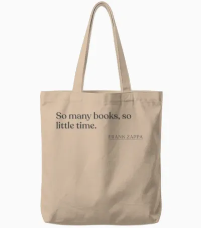 Frank Zappa - So Many Books, So Little Time. Tote Bags - Natural