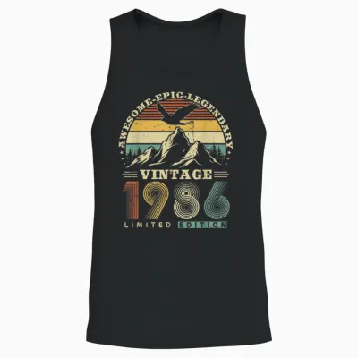 Vintage 1986 Rétro Cadeau 40 Ans Anniversaire Femmes Hommes Unisex Tank Top - Black