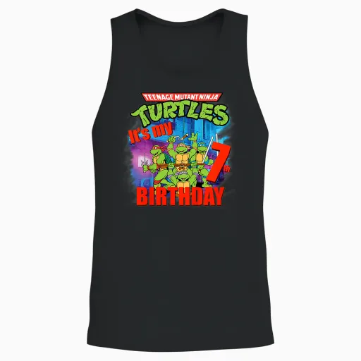 Mademark X Teenage Mutant Ninja Turtles - Original Teenage Mutant Ninja Turtles 7th Birthday Unisex Tank Top - Black
