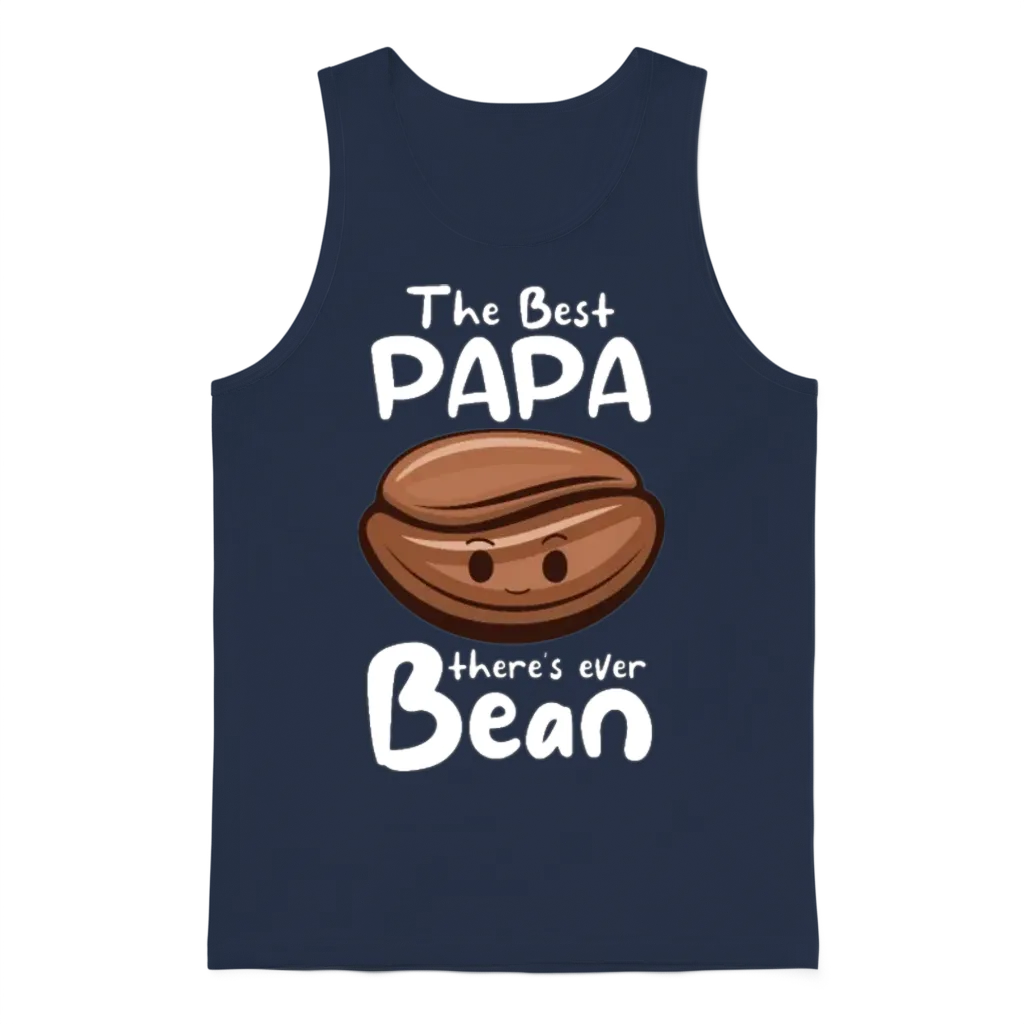 The Best Papa There's Ever Bean Unisex Tank Top - Navy