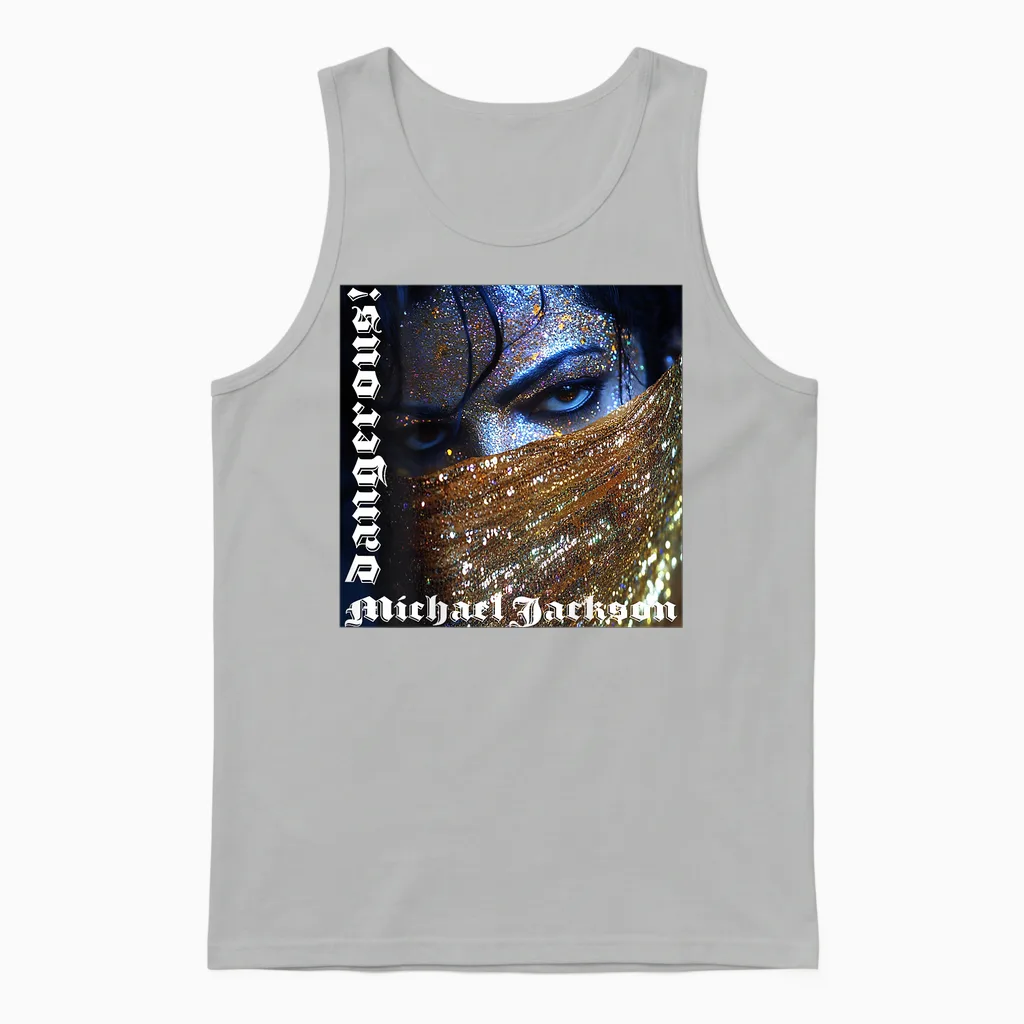 Michael Jackson 068 Back Printed Unisex Tank Top in Ash